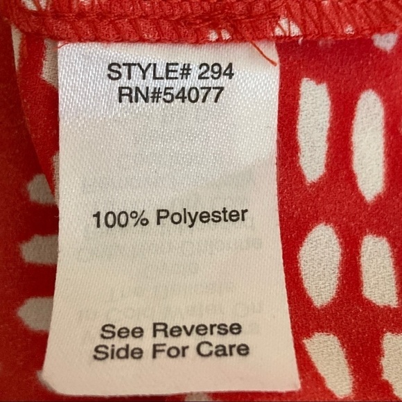 VINTAGE CABI Madeline Cap Blouse Coral/White L #294 NEARLY NEW - Picture 5 of 6